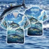 Ocean Tuna Unisex Hawaiian Shirts, Tuna Fisherman Aloha Beach Shirt, Sea Animals Button Down Short Sleeve Shirts Gifts For Men Women