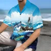 Tuna Fishing Ship Unisex Hawaiian Shirts, Tuna Fisherman Aloha Beach Shirt, Fishing Boat Button Down Short Sleeve Shirts Gifts For Men Women