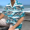 Tuna Waves Unisex Hawaiian Shirts, Tuna Fishing Aloha Beach Shirt, Fishing Crew Button Down Short Sleeve Shirts Gifts For Men Women