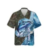 Tuna Fishing Unisex Hawaiian Shirts, Ocean Tuna Aloha Beach Shirt, Fishing Crew Button Down Short Sleeve Shirts Gifts For Men Women