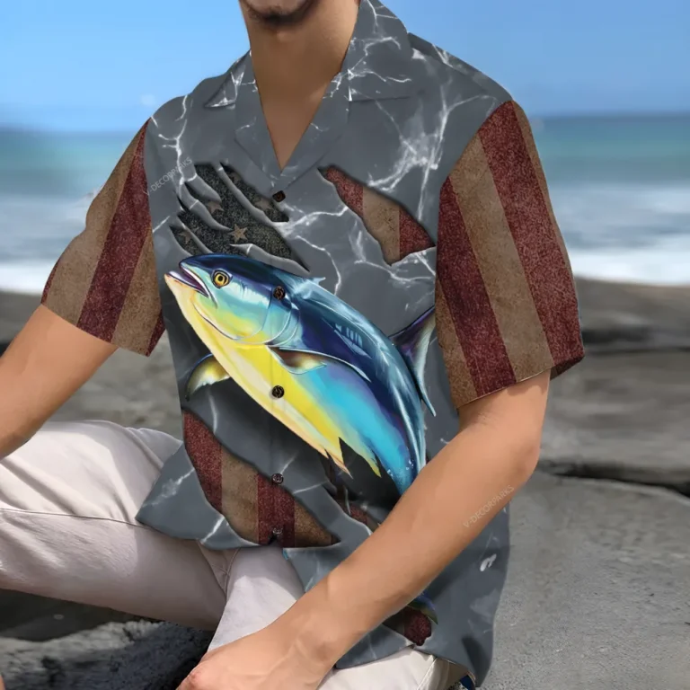 Thunder Tuna Unisex Hawaiian Shirts, Tuna Fishing Aloha Beach Shirt, Fishing Crew Button Down Short Sleeve Shirts Gifts For Men Women