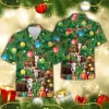 Hereford Cow Christmas Hawaiian Shirts, Christmas Tree Hawaiian Beach Shirts, Cow Lovers Button Down Short Sleeve Shirts, Xmas Gifts Aloha Shirts