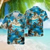 Bigfoot Surfing And Tropical Island Hawaiian Shirt For Men Women, Funny Bigfoot Shirt, Tropical Beach Shirt, Sasquatch Shirt, Summer Aloha Shirt