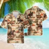 Horse Racing Desert Hawaiian Shirt For Men, Reodeo Desesert And Cactus Aloha Shirt, Casual Button Down Shirt, Hawaiian Style Shirt