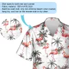 Flamingo Unisex Hawaiian Shirts, Tropical Palm Tree Aloha Beach Shirt, Summer Casual Button Down Short Sleeve Shirt For Bird Lover