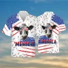 America Holstein Friesian Hawaiian Shirt For Men Women, Patriotic Shirt, Independence Day Shirt, Vintage Hawaii Beach Shirt, Casual Button Down Shirt