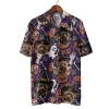 Yorkshire Witch Halloween Hawaiian Shirt, Pumpkin Ghost Dog Halloween Summer Beach Shirt, Dog Lover Button Down Short Sleeve Shirt, Spooky Aloha Shirt