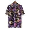 Shiba Inu Witch Halloween Hawaiian Shirt, Witch Candy Dog Halloween Summer Beach Shirt, Dog Lover Button Down Short Sleeve Shirt, Spooky Aloha Shirt