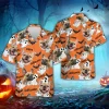 Spooky Bulldog Halloween Hawaiian Shirts, Funny Ghost Dog Halloween Summer Beach Shirt, Dog Lover Button Down Short Sleeve Shirt, Spooky Aloha Shirts