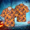 Skull Witch Halloween Hawaiian Shirts, Spooky Aloha Shirts, Halloween Pattern Summer Beach Shirt, Halloween Button Down Short Sleeve Hawaiian Shirt