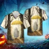 Ghost Umbrella Hawaiian Shirts, Autumn Forest Halloween Summer Beach Shirt, Cute Ghost Button Down Short Sleeve Hawaiian Shirts, Spooky Aloha Shirts
