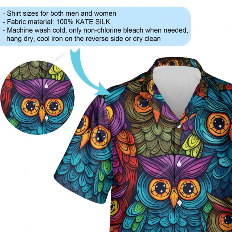 Cute Owl Tropical Hawaiian Shirt For Men Women, Tropical Floral Aloha Vibes Beach Shirt, Summer Button Down Shirt For Bird Lover