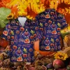 Neon Turkey Thanksgiving Hawaiian Shirts, Funny Pumpkins Turkey Hawaii Beach Shirts, 3d Aloha Shirts, Thanksgiving Gift Button Down Shirt Short Sleeve