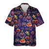 Neon Turkey Thanksgiving Hawaiian Shirts, Funny Pumpkins Turkey Hawaii Beach Shirts, 3d Aloha Shirts, Thanksgiving Gift Button Down Shirt Short Sleeve