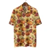 Pumpkins Harvest Thanksgiving Hawaiian Shirt For Men Women, Happy Fall Beach Shirts, 3d Aloha Shirts, Thanksgiving Gift Button Down Shirt Short Sleeve