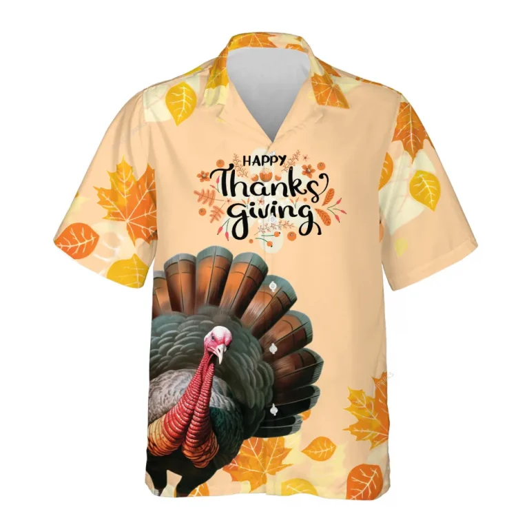 Turkeys Happy Thanksgiving Hawaiian Shirt For Men Women, Happy Turkey Beach Shirts, 3d Aloha Shirts, Thanksgiving Gift Button Down Shirt Short Sleeve
