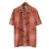 Spide Web Halloween Hawaiian Shirts, Bat Spider Summer Beach Shirts, Spooky Aloha Shirts, Halloween Pattern Button Down Short Sleeve Hawaiian Shirts