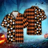 Funny Ghost Pumpkins Halloween Hawaiian Shirts, Halloween Pattern Summer Beach Shirts, Spooky Aloha Shirts Button Down Short Sleeve Hawaiian Shirts