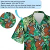 V-decorparks Pizza Bigfoot Hawaiian Shirts, Sasquatch Summer Beach Shirts, Tropical Leaves Pattern Pizza Bigfoot Casual Button Down Sleeve Short Shirt