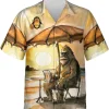 Bigfoot Drinking Beer Beach Sunset Hawaiian Shirt, Vintage Hawaii Beach Shirt, Summer Vacation Hawaiian Shirt, Aloha Beach Shirt, Bigfoot Shirt