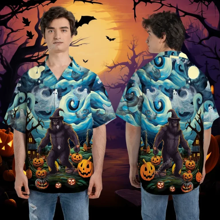 Mysterious Dragon Halloween Unisex Hawaiian Shirts, Starry Ghost Night Pattern Shirt, Wicked Pumpkin Aloha Shirt, Halloween Costume, Family Matching Shirt