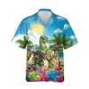 Funny Crocodile Unisex Hawaiian Shirt, Reptile 3d Printed Aloha Button Down Shirt, Summer Vibes Printed Clothing, Tropical Beach Shirts