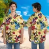Camo Dragon Camo Hawaiian Shirts For Men Women, Flying Dinosaur Aloha Button Down Short Sleeve, Summer Beach Family Clothing, Camouflage Pattern