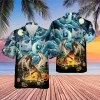 Mysterious Dragon Halloween Unisex Hawaiian Shirts, Starry Ghost Night Pattern Shirt, Wicked Pumpkin Aloha Shirt, Halloween Costume, Family Matching Shirt
