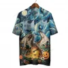 Mysterious Dragon Halloween Unisex Hawaiian Shirts, Starry Ghost Night Pattern Shirt, Wicked Pumpkin Aloha Shirt, Halloween Costume, Family Matching Shirt