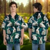 Lovely Bunny Tropical Pattern Hawaiian Shirts For Men Women, Rabbit Hawaiian Button Down Short Sleeve Shirts, Tropical Beach Shirt, Summer Aloha Shirt