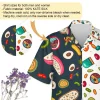 Vintage Food Icon Unisex Hawaiian Shirt, 90s Aloha Shirt, Funny Symbols Shirt, Cute Animated Shirt, Aloha Summer Gift, Beach Party Gifts