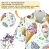 Sweet Ice Cream Unisex Hawaiian Shirts, Food Printed Men's Aloha Shirt, Ice Cream Corn, Confetti Pattern Clothing, Summer Beach Shirt