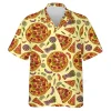 Pepperonis Pizza Hawaiian Shirts For Men And Women, Fast Food 3d Printed Unisex Aloha Button Down Short Sleeves, Italian Culture Pattern Shirts