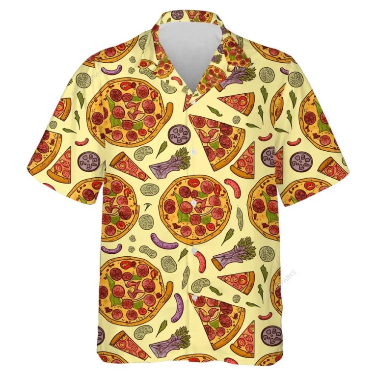 Pepperonis Pizza Hawaiian Shirts For Men And Women, Fast Food 3d Printed Unisex Aloha Button Down Short Sleeves, Italian Culture Pattern Shirts
