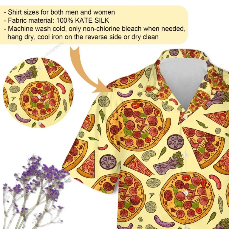 Pepperonis Pizza Hawaiian Shirts For Men And Women, Fast Food 3d Printed Unisex Aloha Button Down Short Sleeves, Italian Culture Pattern Shirts