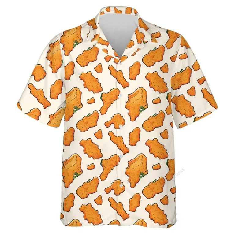 Fried Chicken Nugget Unisex Hawaiian Shirts For Men And Women, Unisex Aloha Short Sleeves, Summer Beach Shirt For Men And Women