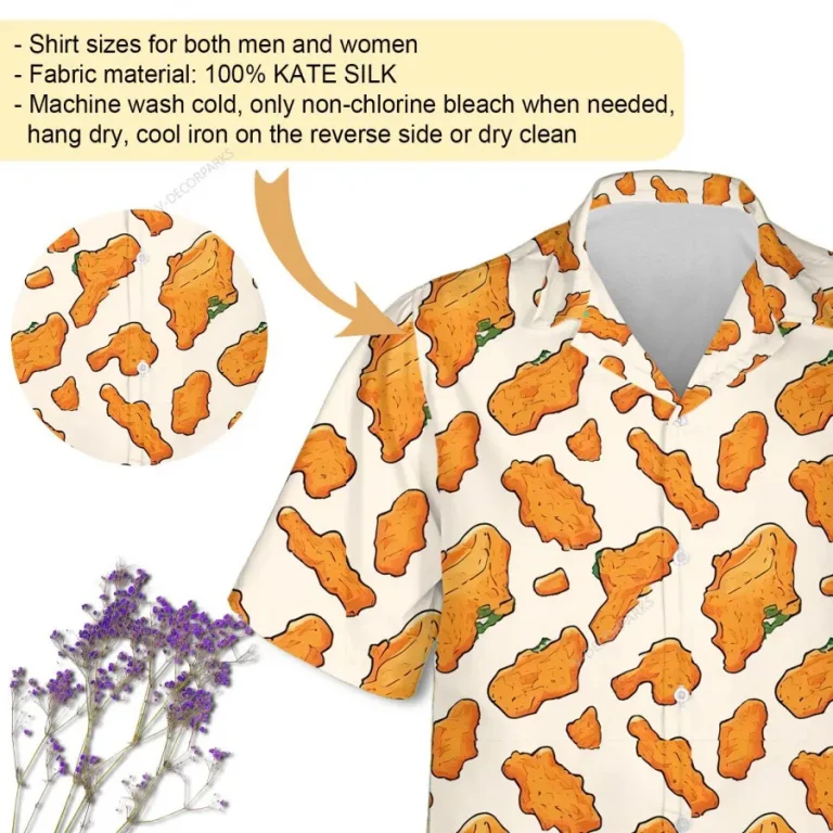 Fried Chicken Nugget Unisex Hawaiian Shirts For Men And Women, Unisex Aloha Short Sleeves, Summer Beach Shirt For Men And Women