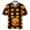 Cheesy Hamburger Hawaiian Shirts For Men And Women, Potato Chips Printed Unisex Aloha Short Sleeves, Summer Beach Shirts, Food Lover Gift