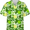 Lemon Hawaiian Shirt For Men Women, Tropical Fruit Casual Button Down Unisex Shirt, Citrus Fruits Hawaiian Aloha Shirt, Short Sleeve Shirt