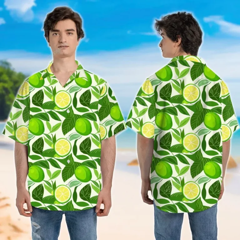 Lemon Hawaiian Shirt For Men Women, Tropical Fruit Casual Button Down Unisex Shirt, Citrus Fruits Hawaiian Aloha Shirt, Short Sleeve Shirt