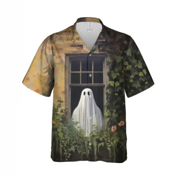 Vintage Ghost In The Old Window Hawaiian Shirt For Men Women, Ghost Shirt, Halloween Shirt, Halloween Button Down Shirt, Spooky Season Shirt