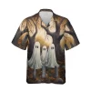 Cemetery And Ghosts Hawaiian Shirt For Men Women, Halloween Ghost Shirt, Halloween Button Down Shirt, Vintage Short Sleeve Shirt, Halloween Gift