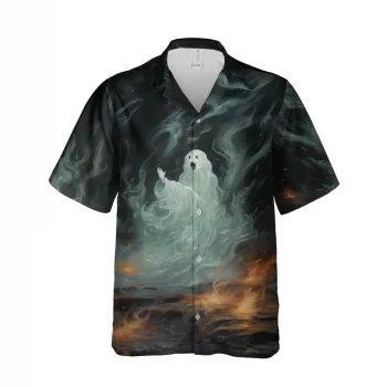 Halloween Ghost Hawaiian Shirt For Men And Women, Ghost Aloha Shirt, Casual Button Down Hawaiian Shirt, Halloween Shirt, Halooween Gift