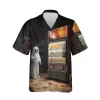 Ghost And Drinks Vending Machine Hawaiian Shirt Short Sleeve, Ghost Shirt, Halloween Shirt, Casual Button Down Hawaiian Shirt, Aloha Shirt