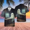 Halloween Ghost And Computer Hawaiian Shirt For Men Women, Funny Ghost Shirt, Halloween Shirt, Vintage Hawaii Beach Shirt, Halloween Aloha Shirt