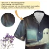 Halloween Ghost And Computer Hawaiian Shirt For Men Women, Funny Ghost Shirt, Halloween Shirt, Vintage Hawaii Beach Shirt, Halloween Aloha Shirt