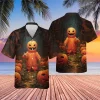 Horror Ghost Pumpkin Hawaiian Shirt For Men Women, Halloween Shirt, Halloween Button Down Hawaiian Shirt, Halloween Pumpkin Shirt