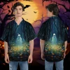 Ghost In The Forest Hawaiian Shirt Short Sleeve, Casual Button Down Hawaiian Shirt, Halloween Shirt, Hawaiian Aloha Shirt, Halloween Ghost Shirt