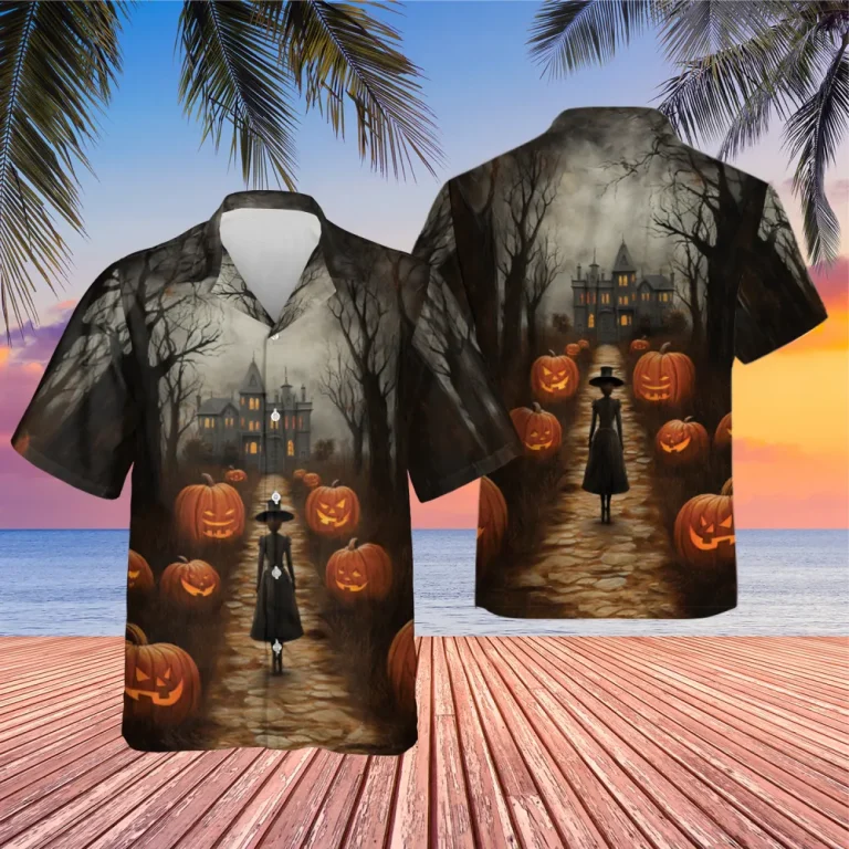 Halloween Horror Pumpkin Hawaiian Shirt, Halloween Shirt, Pumpkin Shirt, Spooky Season, Horror Halloween Shirt, Halloween Gift Shirt