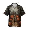 Halloween Horror Pumpkin Hawaiian Shirt, Halloween Shirt, Pumpkin Shirt, Spooky Season, Horror Halloween Shirt, Halloween Gift Shirt